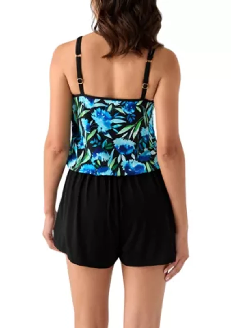 Women's Floral Print Swim Romper