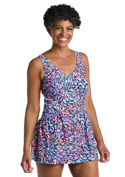 Burst Multi Empire Swim Dress