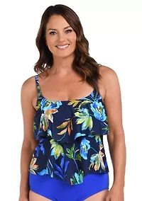 Indigo Vineyard Double Tiered Tankini Swim Top