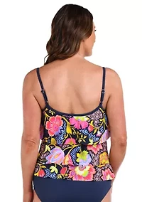 Ornamental Garden Tiered Tankini Swim Top
