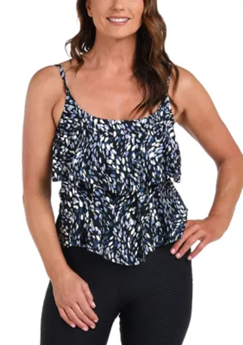 Brushstroke Double Tier Tankini