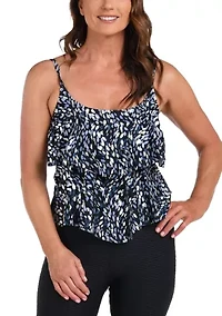 Brushstroke Double Tier Tankini