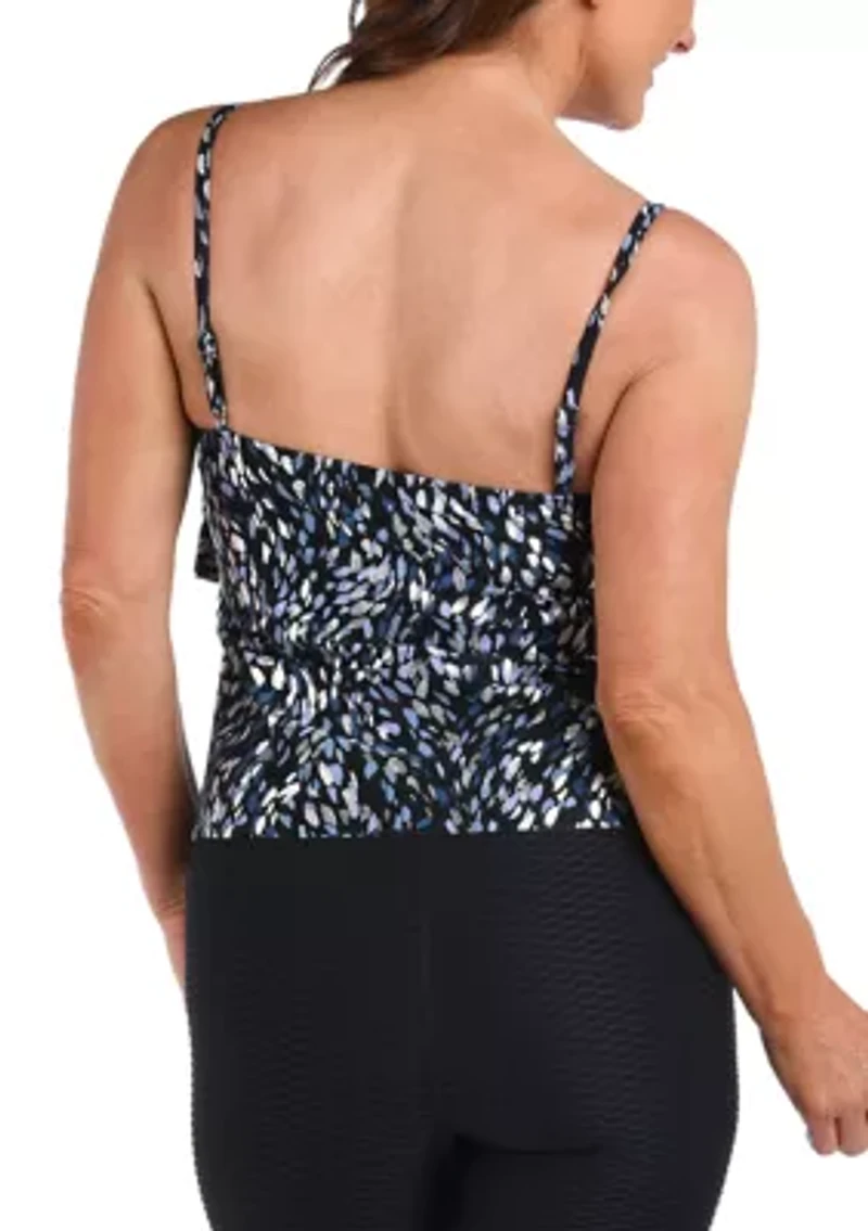 Brushstroke Double Tier Tankini