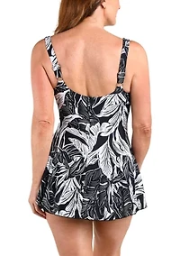 Night Tropics Princess Seam Swim Dress