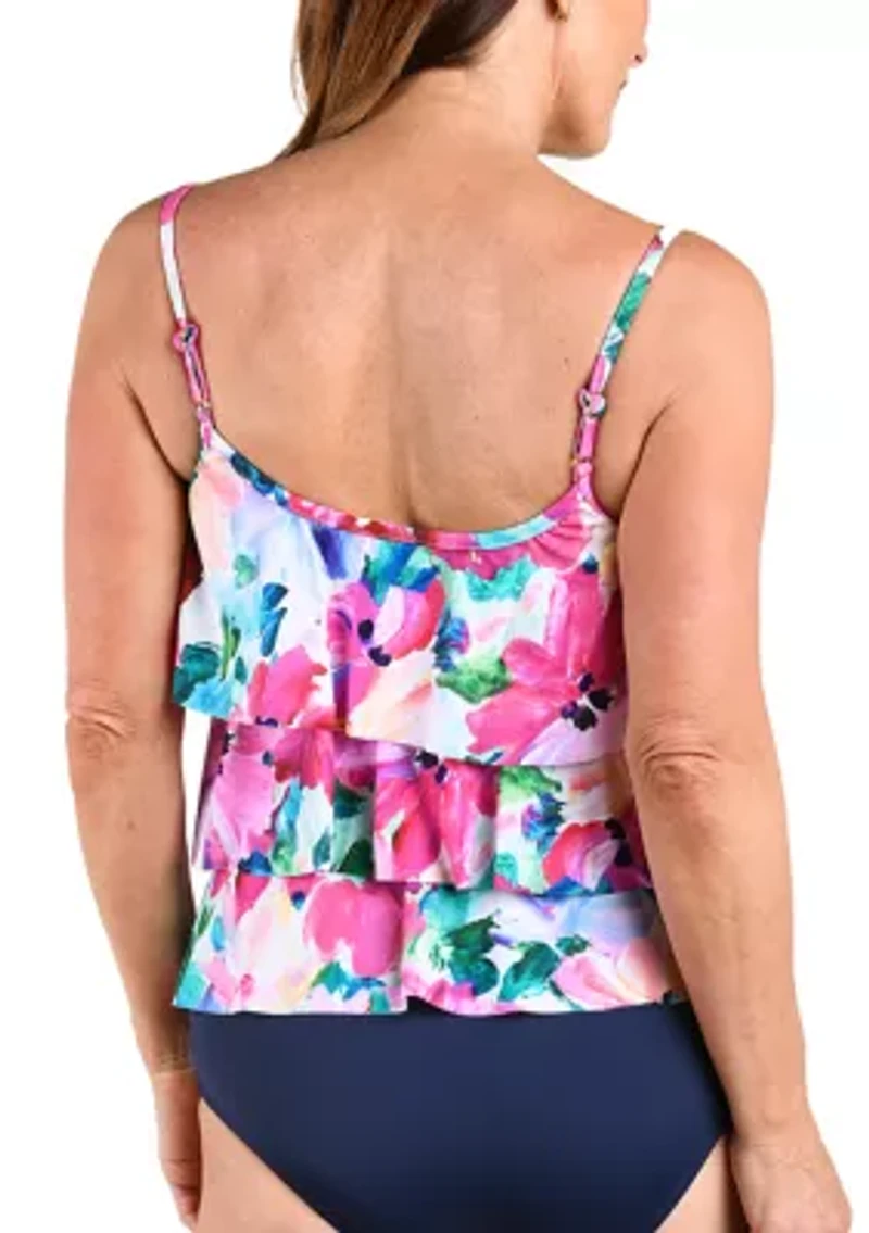 Spring Bouquet Triple Tiered Tankini