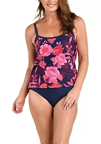 Romantic Getaway Faux Tankini One Piece Swimsuit