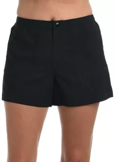 Solid Woven Swim Boardswim Shorts