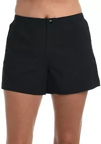 Solid Woven Swim Boardswim Shorts