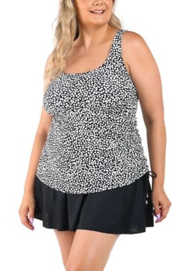 Plus Dot Mosaic Skirtini Swimdress