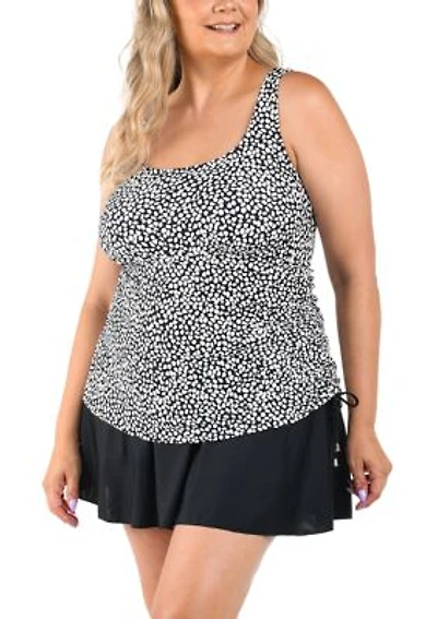 Plus Dot Mosaic Skirtini Swimdress