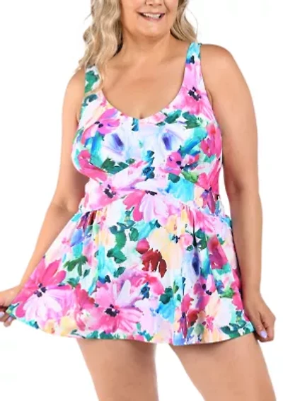 Spring Bouquet Empire Swimdress