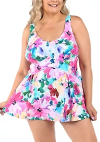 Spring Bouquet Empire Swimdress