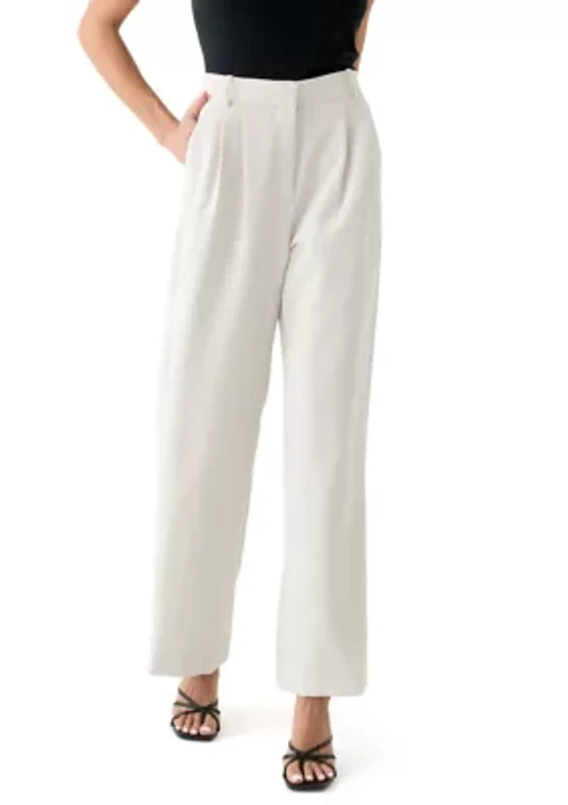 Women's Wide Leg Pleat Front Pants