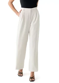 Women's Wide Leg Pleat Front Pants