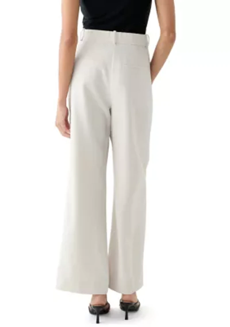 Women's Wide Leg Pleat Front Pants