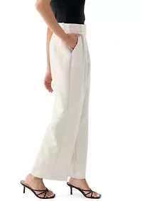Women's Wide Leg Pleat Front Pants