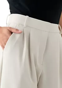 Women's Wide Leg Pleat Front Pants