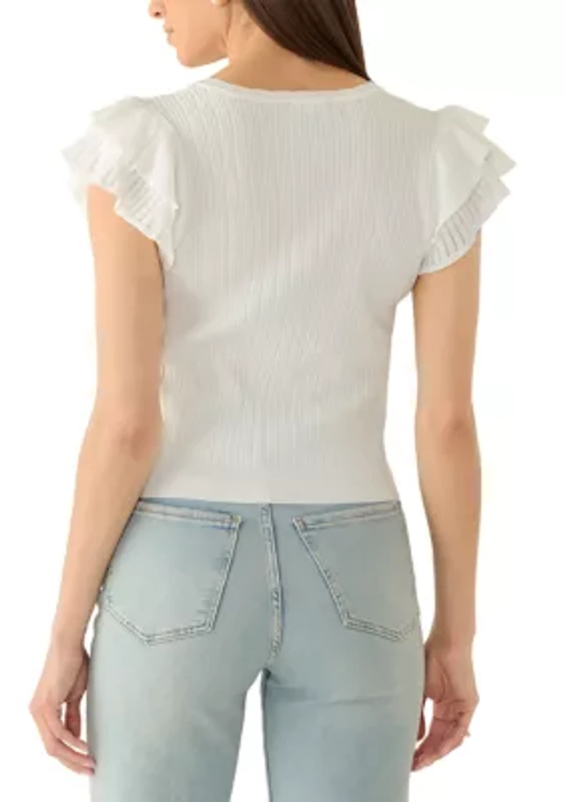 Women's Ruffle Sleeve Top