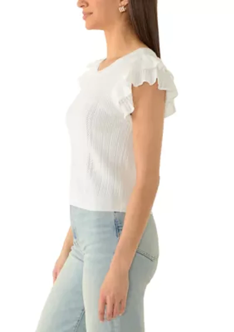 Women's Ruffle Sleeve Top