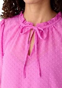 Women's Pink Heart Printed Flowy Blouse