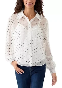 Women's Dot Woven Top