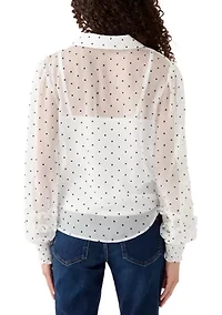 Women's Dot Woven Top