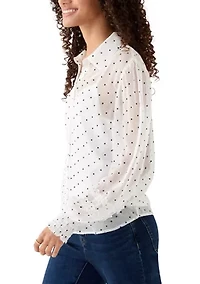 Women's Dot Woven Top