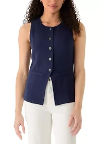 Women's Linen Rayon Button Down Top
