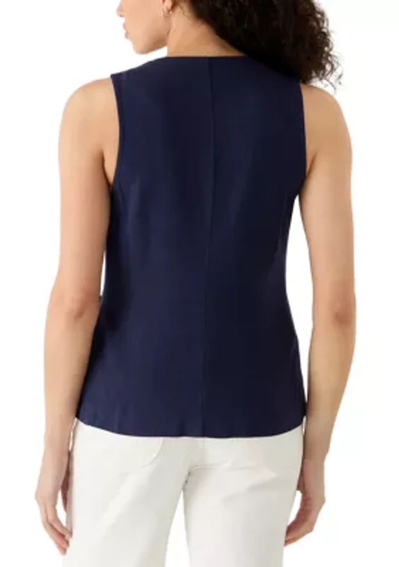 Women's Linen Rayon Button Down Top