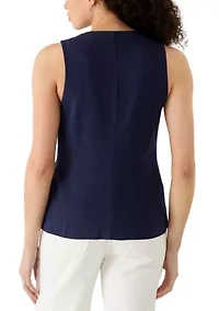 Women's Linen Rayon Button Down Top