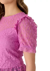 Women's Short Sleeve Lace Blouse