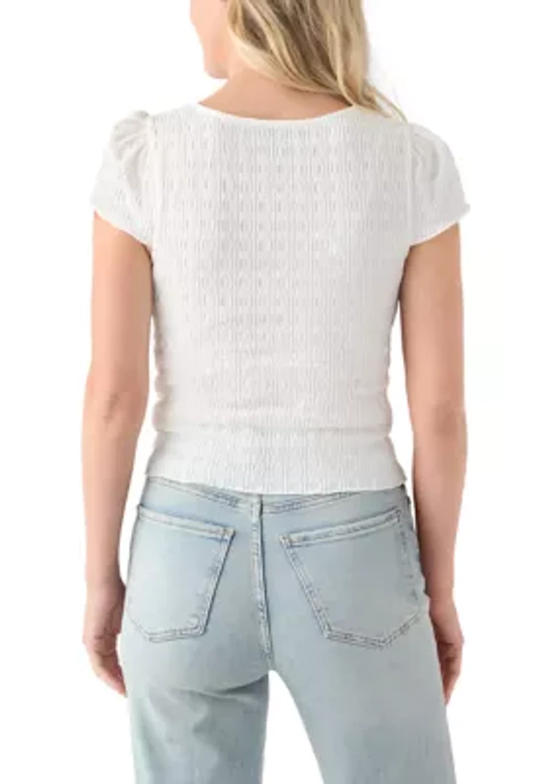 Women's Lace V-Neck Knit Top