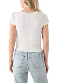 Women's Lace V-Neck Knit Top