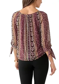 Women's Printed Peasant Blouse