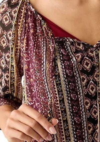 Women's Printed Peasant Blouse