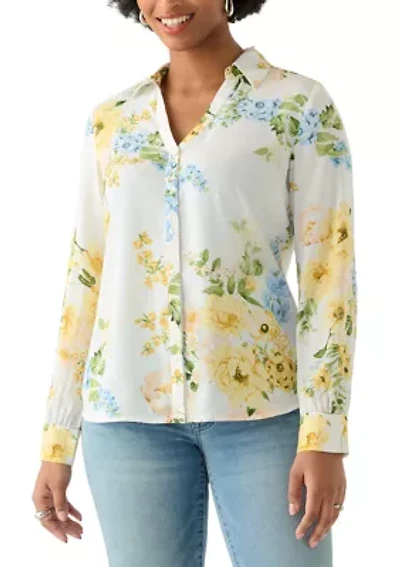 Women's Floral Printed Portofino Blouse