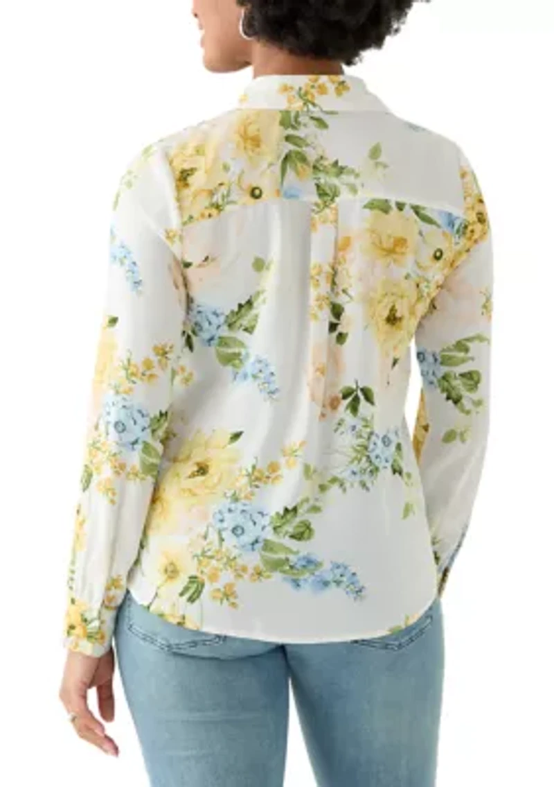 Women's Floral Printed Portofino Blouse