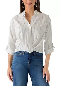 Women's Striped Twist Front Top