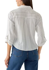 Women's Striped Twist Front Top