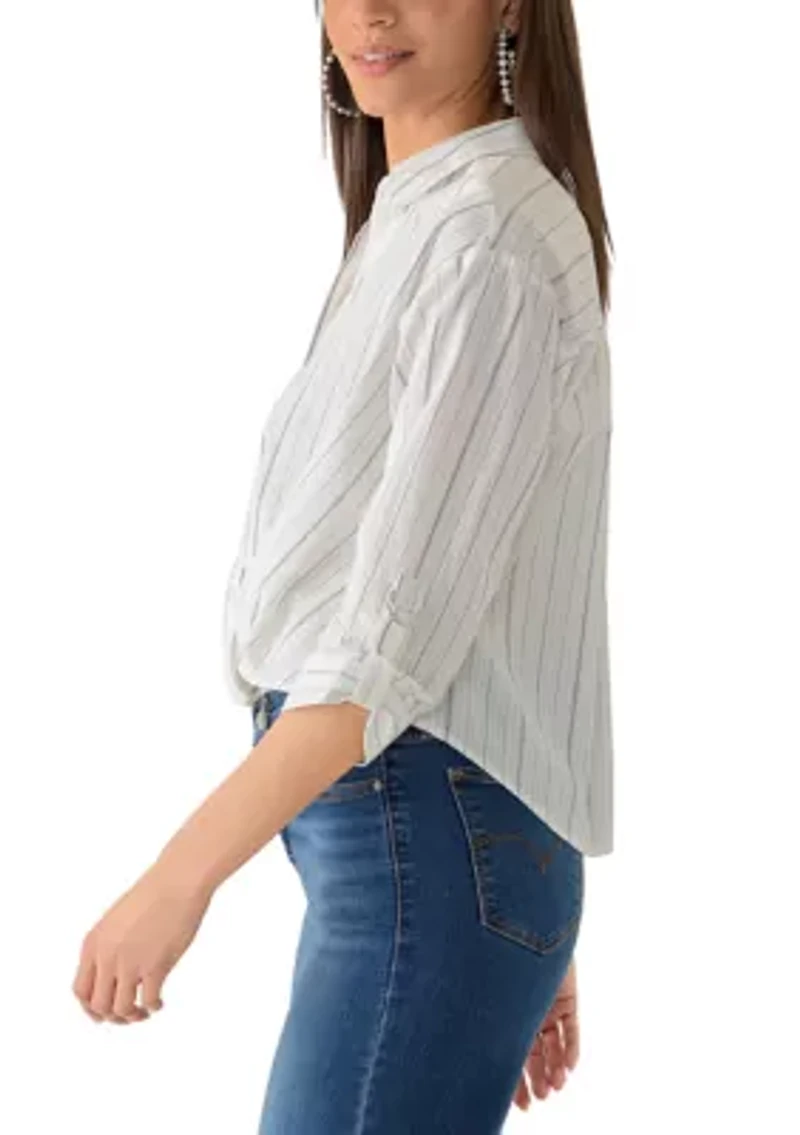 Women's Striped Twist Front Top