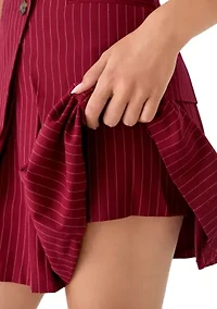 Women's Chalk Striped Suiting Skirt Set