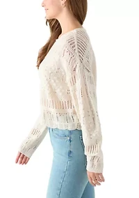 Women's Long Sleeve Crochet Sweater