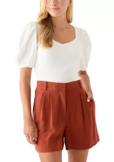 Women's Short Sleeve Bubble Knit Top