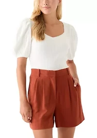 Women's Short Sleeve Bubble Knit Top