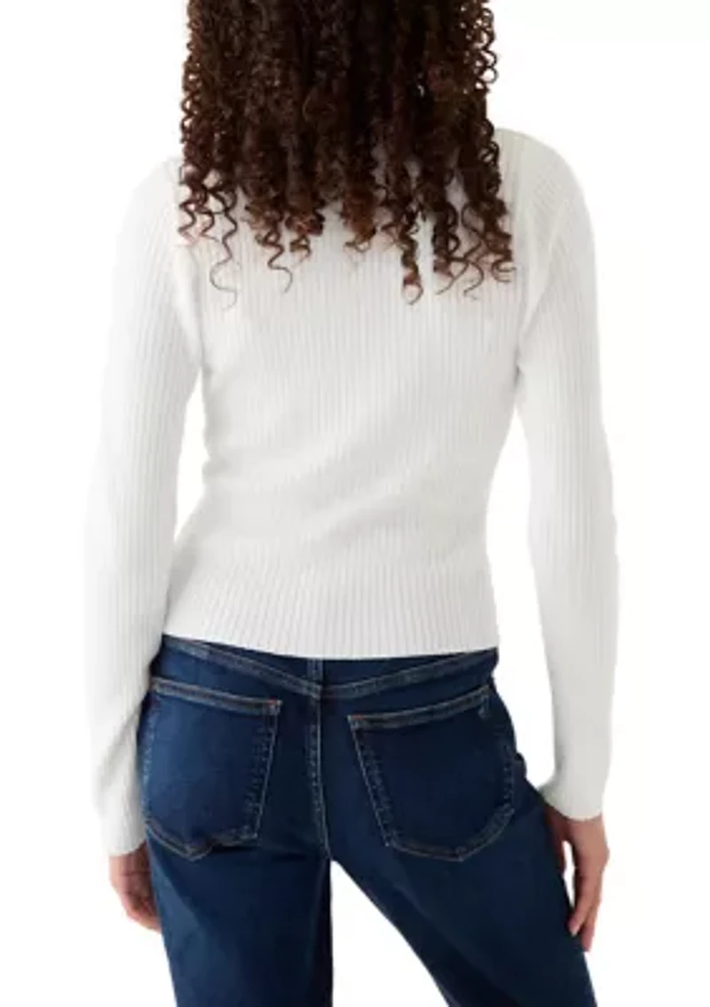 Women's Long Sleeve Bow Tied Knit Top