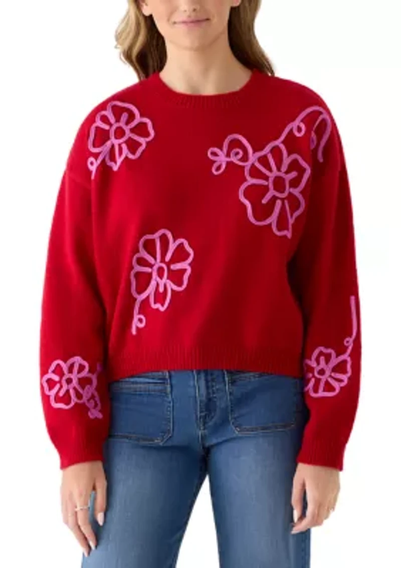 Women's Floral Embroidered Sweater