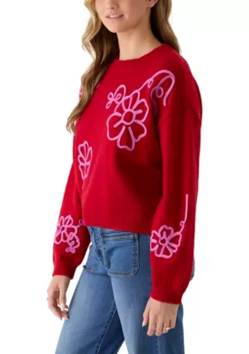 Women's Floral Embroidered Sweater