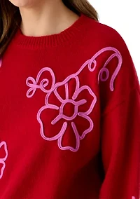 Women's Floral Embroidered Sweater