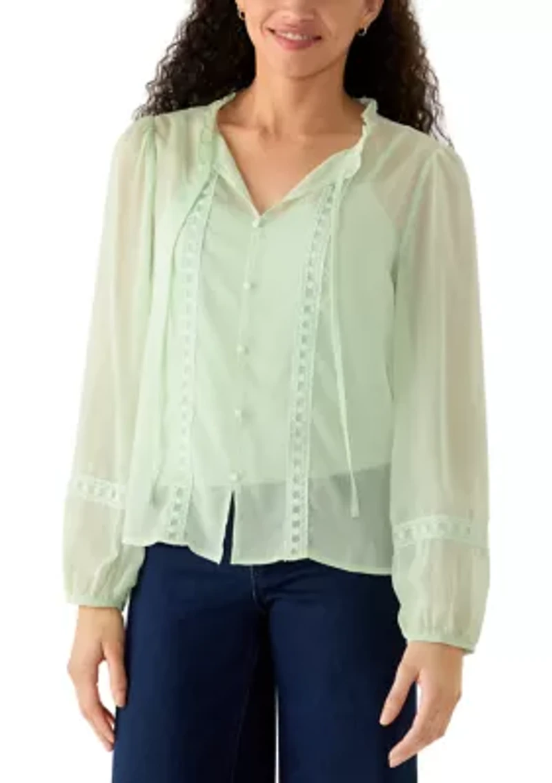 Women's Long Sleeve Button Down Blouse