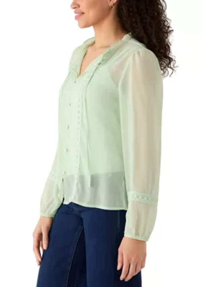 Women's Long Sleeve Button Down Blouse